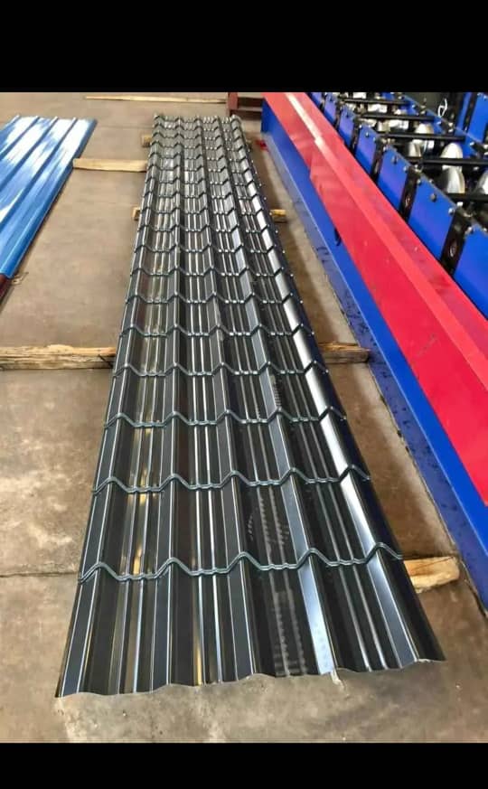 Close-up of corrugated sheet installation