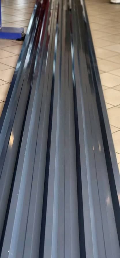 Warehouse with galvanized silver sheets